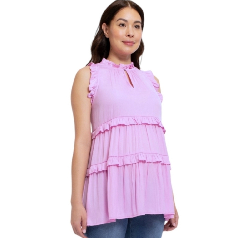 NWT Destination Maternity Tiered Sleeveless Top - Picture 2 of 4